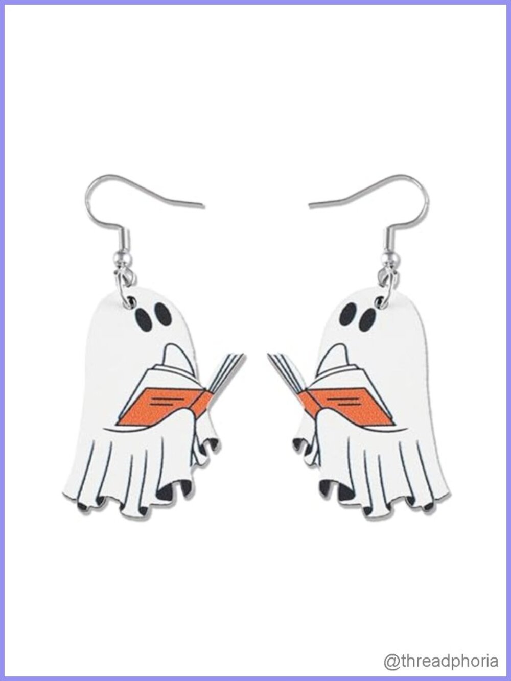 Wooden Halloween Ghost Pumpkin Bowknot Stud Earrings Lightweight Sparkly